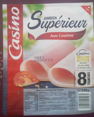 Jambon cuit supérieur avec couenne