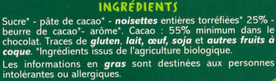 Chocolat noir noisettes entières