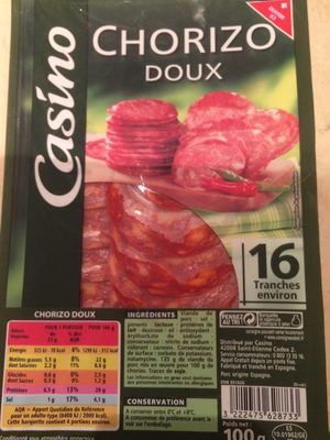 Chorizo doux 16 tranches