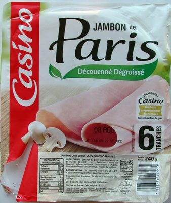 Jambon de Paris découenné dégraissé