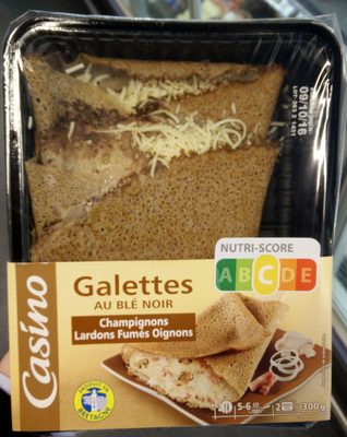 Galettes au blé noir champignons lardons fumés oignons