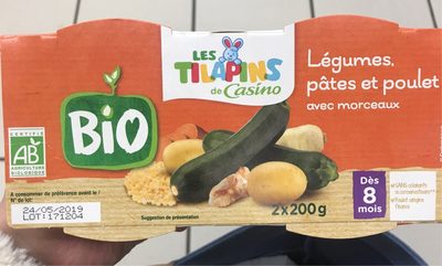Légumes Pâtes et Poulet avec morceaux - Dès 8 mois BIO