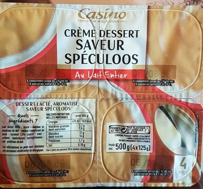 Crème dessert saveur spéculoos au lait entier