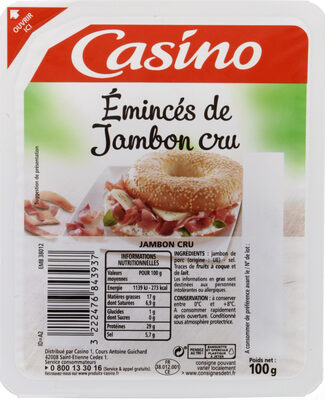 Emincés de jambon cru