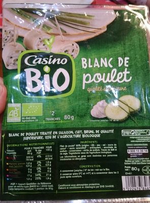 Blanc de poulet Bio qualité supérieure