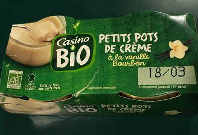 Petits pots de crème à la vanille Bourbon BIO