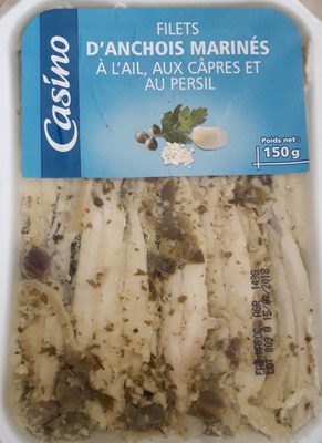 Filets d'anchois marinés à l'ail, aux câpres et au persil