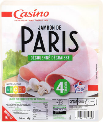 Jambon de Paris Découenné Dégraissé 8 tranches