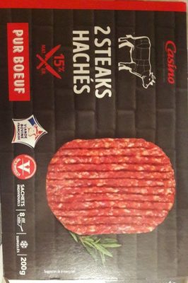 2 Steaks hachés pur boeuf surgelés15%MG