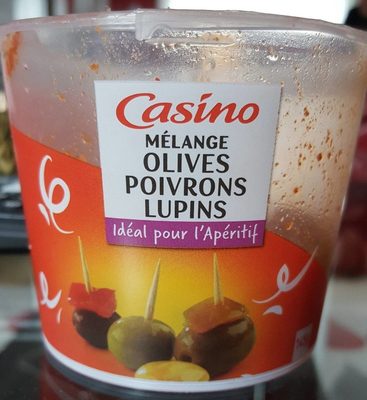 Mélange olives poivrons lupins