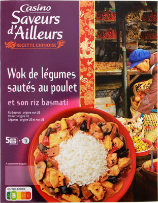 Wok de légumes sautés au poulet et son riz basmati