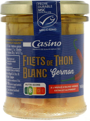 Filets de thon blanc germon à l´huile d'olive viege extra et au piment