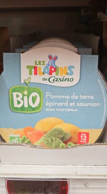 Pomme de terre, épinard et saumon avec morceaux