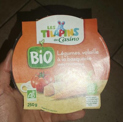 Légumes, volaille à la basquaise avec morceaux
