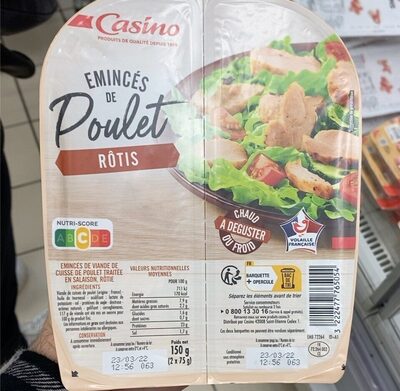 Emincé de poulet rôtis
