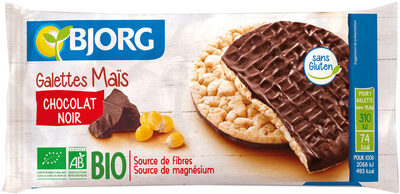 Galettes de maïs nappées de chocolat noir