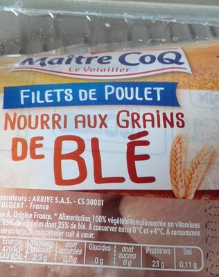 Filets de poulet nourri au blé