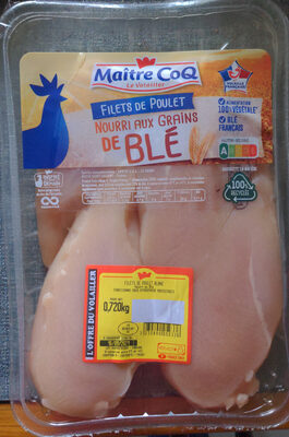 Filets de poulet nourri aux grains de blé