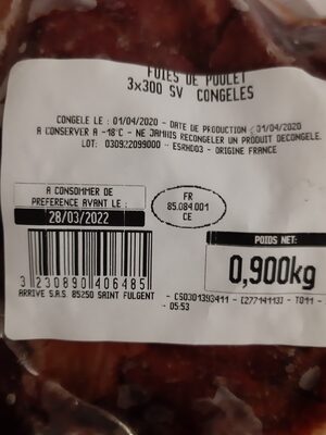 Foies de poulet (3 x 300g)