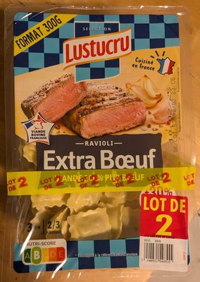 Lustucru lot 2 ravioli extra boeuf 300g x4