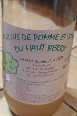 Pur jus de pomme et coing du haut berry