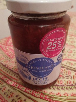 Confiture pêche framboise allégée