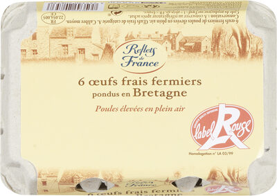 6 œufs frais fermiers Pondus en Pays de la Loire