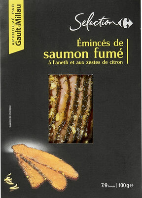 Émincés de saumon fumé à l'aneth et aux zestes de citron