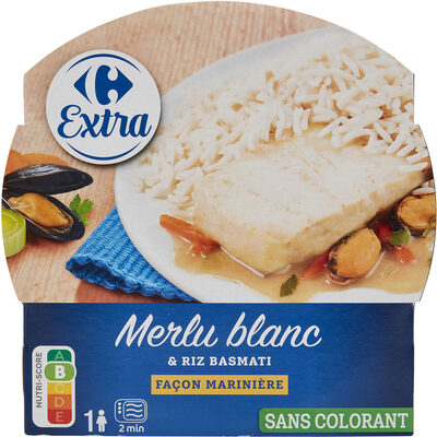 Merlu blanc marinière et son riz basmati