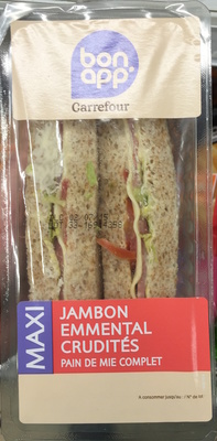 Maxi Jambon Emmental Crudités Pain de mie complet