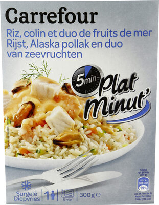 Colin d'Alaska et riz et duo de fruits de mer