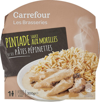 Pintade sauce aux morilles & macaroni