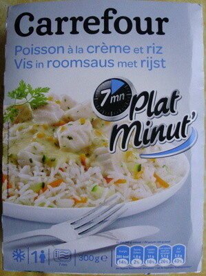 Plat minut' : Poisson à la crème et riz, Surgelé