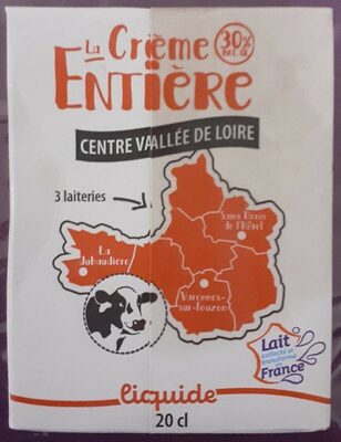 Crème Entière Liquide Stérilisée UHT à 30% de Mat. Gr.