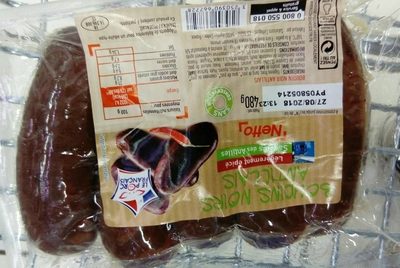 BOUDIN NOIR ANTILLAIS 480g 6x80g NETTO - massif TRAD (saisonnier hiver - octobre à avril)