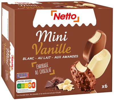 Mini vanille (G) chocolat blanc x2 - chocolat lait amandes x2 - chocolat lait x2 - 60mL