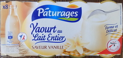 Yaourt au Lait Entier - Saveur Vanille (x 8)