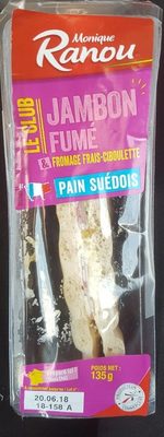 Sandwich au jambon fumé fromage frais ciboulette