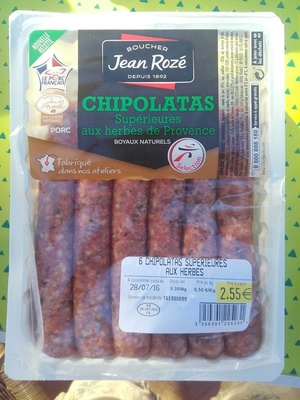 Chipolatas supérieures aux herbes de Provence