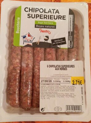 6 Chipolatas Supérieures aux Herbes