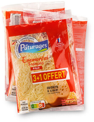 Emmental français râpé - 280g (3x70g +70g offert)