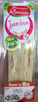 Mon snack - Sandwiches jambon cheddar
