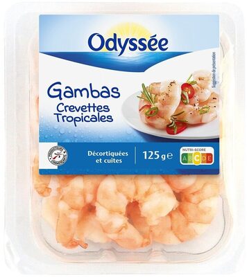 Crevettes gambas décortiquées cuites - 125g