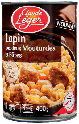 Lapin aux deux moutardes et pâtes 400g
