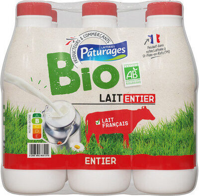 Lait uht entier bio bt pack 6x1l