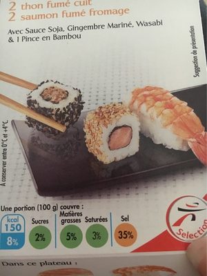 Sushis Nigiris et California Rolls, les 10 sushis 225 g