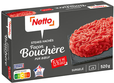 Steak haché facon bouchere 15% 520g