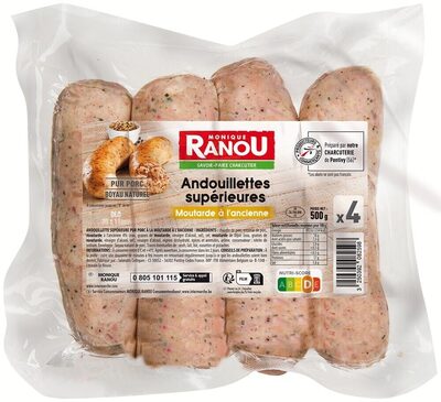 ANDOUILLETTES SUPERIEURES MOUTARDE A L'ANCIENNE x4 500g (Saisonnier Avril à Septembre)