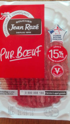 Jean rozé Steaks hachés viande bovine 15% La barquette de 2