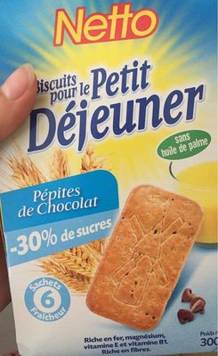 Biscuits petit déjeuner -30% de sucre